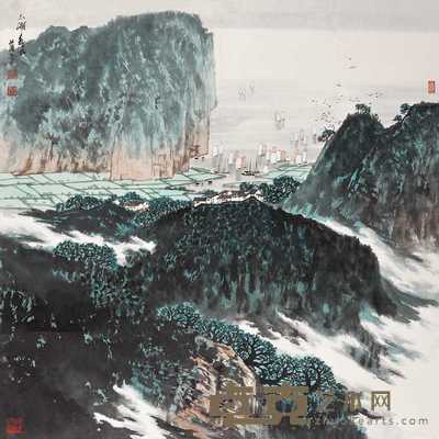薛亮 太湖春风图 镜心 68×69cm